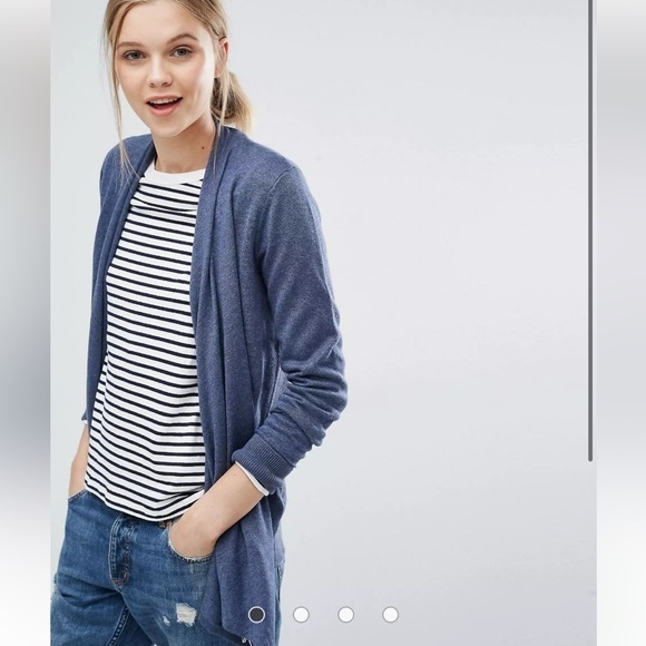 Abercrombie and Fitch Navy Blue Drape Waterfall Cardigan Small - Picture 1 of 12